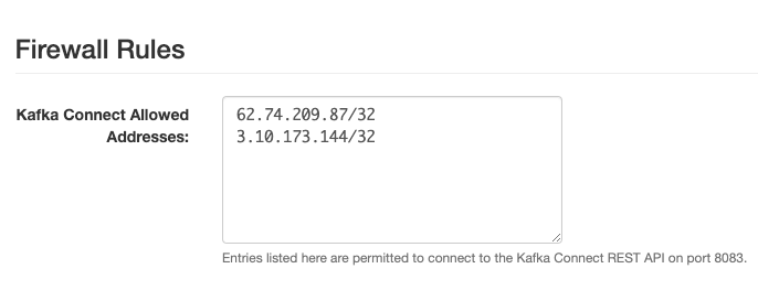 Kafka Connect firewall settings