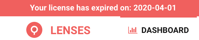 Lenses.io license expiration notification