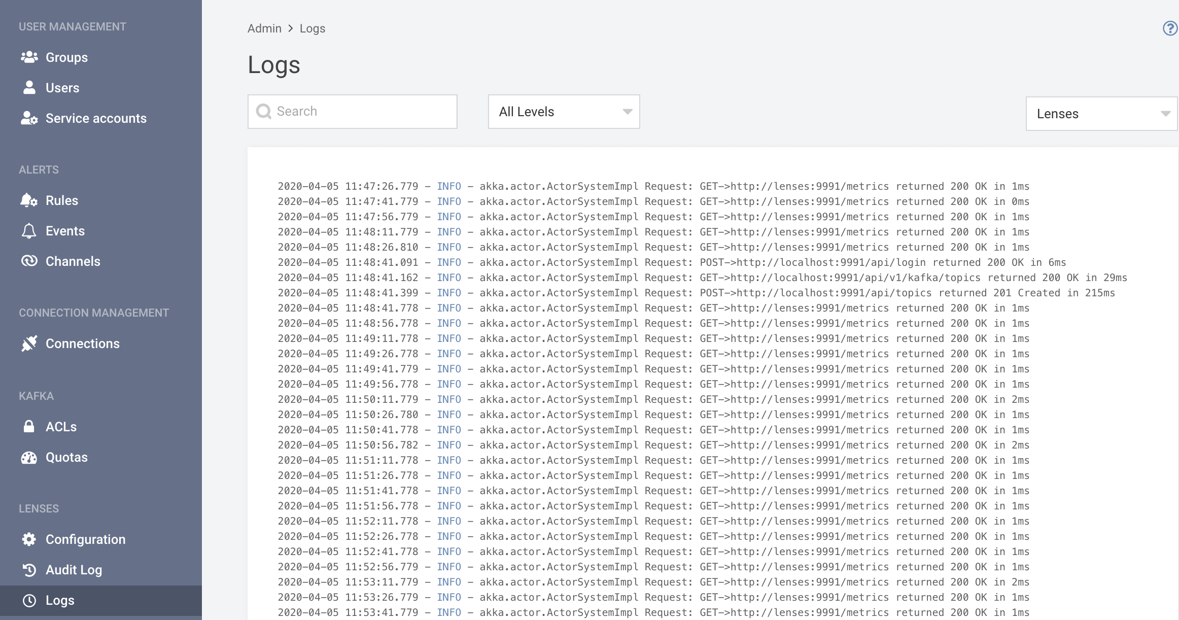 Lenses Logs