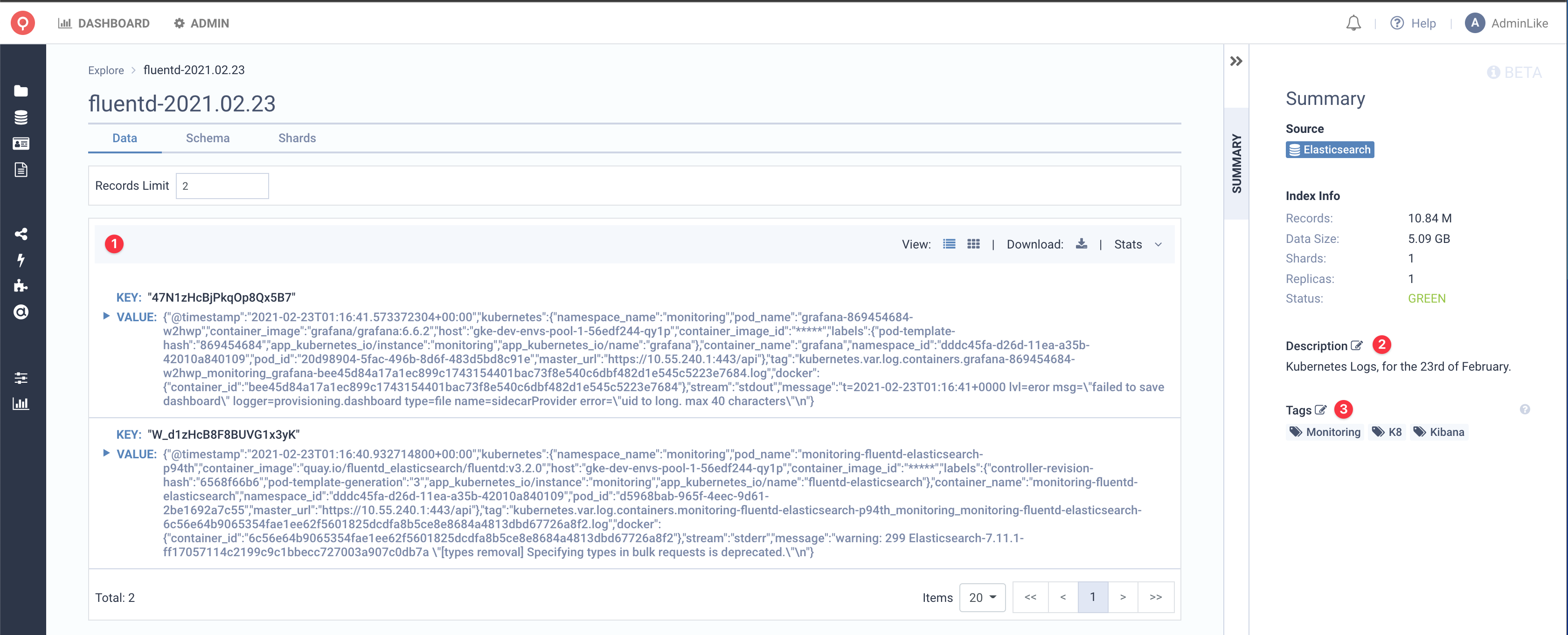 Metadata on elasticsearh