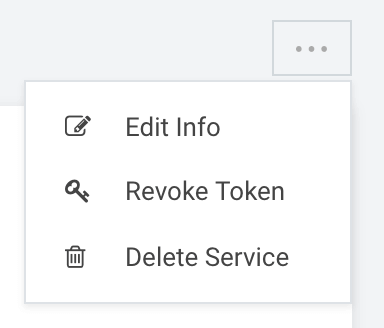 Edit Revoke Delete Service Account screen